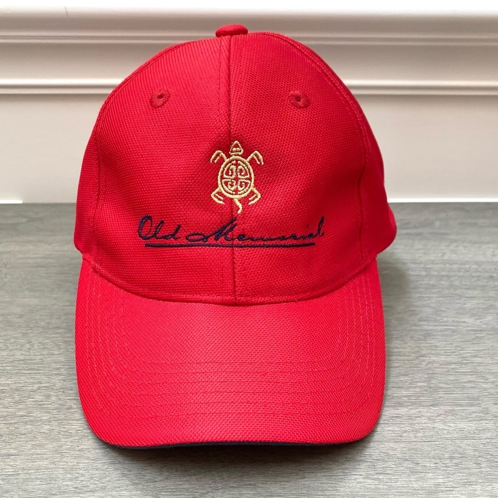 Old Memorial IMPERIAL Lightweight Golf Club Hat Cap RED-Large-ADJUSTABLE